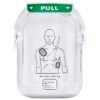 Philips HeartStart HS1 Adult SMART Pads Cartridge (M5071A), used with Philips HeartStart AED defibrillators. Specifications: Patient Suitability: Designed for adults and children weighing 55 lbs (25 kg) or more, or typically those 8 years and older. Energy Output: Delivers a nominal energy of 150 joules for adult defibrillation into a 50 ohm load. Design: Pre-connected pads to reduce response time during a cardiac emergency, featuring clear visual placement guides. Feedback Mechanism: SMART Pads provide feedback to the defibrillator, allowing it to adjust voice instructions based on user actions and pace. Protection: Protected in a plastic casing to guard against dust and water damage before use. Shelf Life: Typically has a shelf life of at least two years from the date of manufacture. Uses: Defibrillation: Used to deliver an electrical shock to the patient's heart during a suspected sudden cardiac arrest (SCA). Guidance: Works with the AED to provide real-time guidance through step-by-step voice commands, from pad placement to performing CPR, aiding users with little or no formal training. Compatibility: Compatible with Philips HeartStart Home or OnSite AED defibrillators.