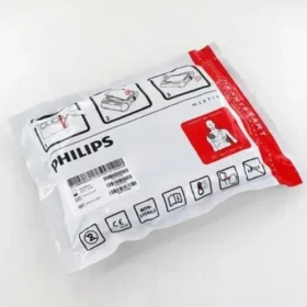 Philips HeartStart Adult/Child Plus Multifunction Electrode Pads, model M3713A. Specifications: Model: M3713A. Compatibility: Designed for use with Philips HeartStart AEDs and manual defibrillators, including FR2/FR2+ AEDs, XL+ ALS, and compatible with various Philips and Heartstart devices like FR2, FR2+, FR3, FRx, DFM100, DFM100 XL+, INTREPID, M3860A, M3861A, M4735A, M3535A, XL+, XL, MRX. Patient Category: Suitable for both adults and children weighing 10 kg or more (≥10 kg). Type: Disposable, pre-gelled, single-use electrode pads. Features: Preconnect pads with plug-style connector, leads-out wires, and an easy-to-open package for fast deployment and reduced wire tangles. Not manufactured with natural rubber latex. Sterility: Non-sterile. Uses: Cardiac Defibrillation: Delivers life-saving shocks during sudden cardiac arrest situations. ECG Monitoring: Can be used for electrocardiogram (ECG) monitoring. Cardiac Pacing: Suitable for cardiac pacing. First Aid and Resuscitation: Essential for emergency medical scenarios and clinical treatment, providing efficient support for first aid and resuscitation efforts.