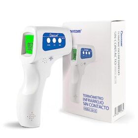 Berrcom Non-Contact Infrared Thermometer Specifications: Measurement Type: Non-contact infrared measurement of forehead temperature. Accuracy: Typically ±0.2°C (0.4°F). Measurement Distance: 3-5 cm from the forehead. Temperature Range (Body Mode): 32.0°C - 42.9°C (89.6°F - 109.2°F). Display: Large LCD screen, often with a 3-color backlight system (green for normal, orange for slight fever, red for high fever). Memory Function: Stores multiple previous readings, commonly up to 32. Units: Can display temperature in either °C or °F. Power Source: Typically requires 2 AAA batteries. Auto Shut-off: Automatically turns off after a period (e.g., 30 seconds) to conserve battery life. Modes: Can include Body, Surface, and Room temperature modes for versatility. Portability: Lightweight and compact design. Uses: Human Body Temperature Measurement: Primarily used to measure forehead temperature of infants, children, and adults without physical contact, ensuring hygiene and safety. Fever Detection: Features like color-coded displays and audible alarms help in quick identification of fever. Household Use: Suitable for consumers for monitoring family health at home. Professional Use: Can be used in clinical environments as a reference tool. Object and Room Temperature Measurement: Some models offer additional modes for measuring surface or room temperature, adding to its versatility.