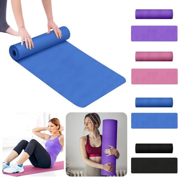 Material: Made of high-density foam material, safe, tasteless, comfortable, healthy and environmentally friendly, soft, elastic, skin-friendly, and very durable. Features: Wavy surface design, non-slip, waterproof, moisture-proof, stretchable, sound insulation, impact resistance, excellent anti-skid ability, wear resistance and tear resistance. Uses: Exercise, yoga, Pilates, stretching, physical exercise, gymnastics. It is also effective for floor protection and noise reduction. A practical yoga mat will be a good gift. Dimensions: 68 Inches long x 24 inches wide and 14 inch thick, ensuring comfort, cushioning the spine, hips, knees and elbows on a hard floor while maintaining balance. Package Contains: 1 x Daily home training yoga mat. Easy to keep clean and fresh, convenient for your next exercise, wipe clean after washing, and hang to dry. All-Purpose High Density Foam Exercise Yoga Mat Anti-Tear with Carrying Strap Uses of Yoga Mats: Yoga and Exercise: Primarily used to provide a stable, non-slip, and cushioned surface for practicing yoga poses (asanas), Pilates, or other floor exercises. Joint Protection: The thickness of the mat helps protect joints during exercises and poses, especially on hard surfaces. Stability and Grip: Designed to prevent hands and feet from slipping during practice, enhancing stability and safety. Hygiene: Provides a personal and clean space for exercise, especially in shared environments like studios or gyms. Meditation: Can also be used to create a comfortable space for meditation practices.
