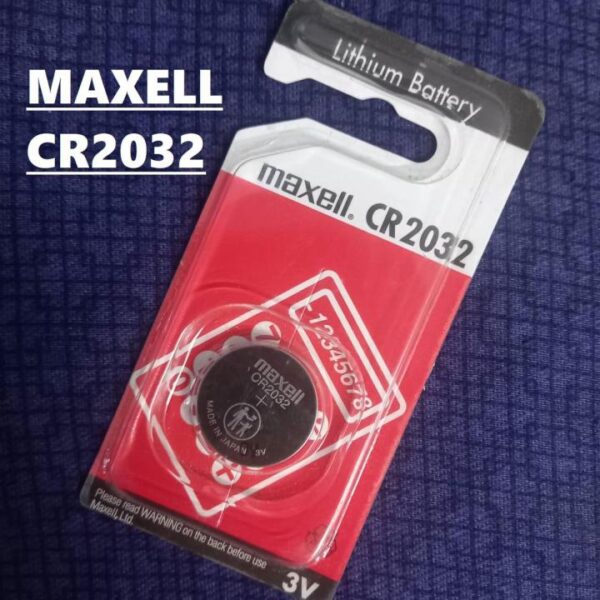 Maxell CR2032 is a coin-type lithium manganese dioxide battery known for its compact size, 3V operating voltage, and ability to function across a wide temperature range. Specifications: Type: Coin type Lithium Manganese Dioxide Battery (CR battery). Voltage: 3V. Energy Density: High energy density. Capacity: High storage capacity, with some variations having a capacity of around 850 Milliampere Hour (mAh). Shelf Life: Long shelf life, typically up to 10 years. Features: Displays long-term stable operating voltage, minimal power discharge, superior leakage resistance, and memory optimization/RTC backup capabilities. Origin: Made in Japan. Uses: The Maxell CR2032 battery is widely used in various small electronic devices due to its compact size and reliable power supply. Common applications include: CMOS Memory Backup: Used in computers and other electronic devices to maintain essential data during power outages. Remote Controls: Powers car keyless entry systems, garage door openers, and other remote controls. Calculators: Provides power for calculators and similar small portable devices. Watches: Commonly used in digital watches and other timekeeping devices. Medical Devices: Powers devices such as medical thermometers, activity trackers, and Continuous Glucose Monitoring (CGM) systems. IoT Sensors & Wearable Devices: Suitable for various IoT sensors, communication tags, beacons, and wearable technology. Other Electronic Devices: Can be found in toys, electronic testers, and various other small electronics requiring a 3V power source.
