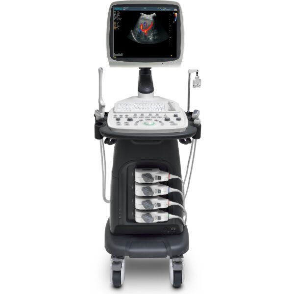 Monitor and Design: 17-inch high-definition LED monitor with an articulating arm. Compact and agile trolley design. Three active transducer sockets for a wide range of applications. Imaging Capabilities: Color Doppler capabilities. New 3D/4D workflow and technology. Steer M imaging (Anatomic M mode) and Color M imaging. Embedded IMT (Intima-Media Thickness) software for automatic edge detection and measurement of mean and maximum thickness. Applications: Versatile applications suitable for daily diagnosis. Specific applications for Cardiology, Obstetrics & Gynecology. Usability: Customizable settings to suit individual working styles. Easy-to-use system integrated with a new software platform. Technical Specifications: The system's technical specifications are detailed in a dedicated document (901-01656-A06 S12 Technical Specifications). Includes features like Print DICOM 3.0 interface and options for exporting system files to USB or DVD.
