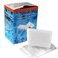 COUTANSPON Haemostatic Sponge, which is an absorbable gelatin sponge used for haemostasis. Specifications and Uses: Composition: It is a sterile, water-insoluble, malleable, porcine gelatin absorbable sponge. Absorption: It has strong water absorption, capable of absorbing over 35 times its own weight in water under normal temperature and humidity conditions, and approximately 45 times its own weight in blood. Mechanism of Action: It stops bleeding by adhering to the bleeding site and activating thrombocytes upon contact with blood. This activation promotes the aggregation of thrombocytes and facilitates the formation of fibrin, which is crucial for blood clot formation and stopping bleeding. Absorption in Tissues: When implanted in tissues, it is absorbed within 3-4 weeks. Indications: It is indicated for surgical procedures (excluding ophthalmic) where control of capillary, venous, and arteriolar bleeding by conventional methods (like pressure or ligature) is ineffective or impractical. It can be used dry or saturated with a sterile sodium chloride solution, and can also be used with thrombin to enhance hemostasis. Benefits: It helps in quickly stopping bleeding, reducing intraoperative bleeding, and potentially shortening surgery time.