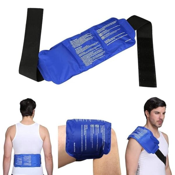 Get instant relief from pain and swelling with this Reusable Hot and Cold Ice Pack. The flexible gel bag with adjustable strap fits your shoulder, knee, or ankle perfectly. Ideal for injuries, muscle soreness, and post-surgery recovery. Reusable, leak-proof, and easy to use.