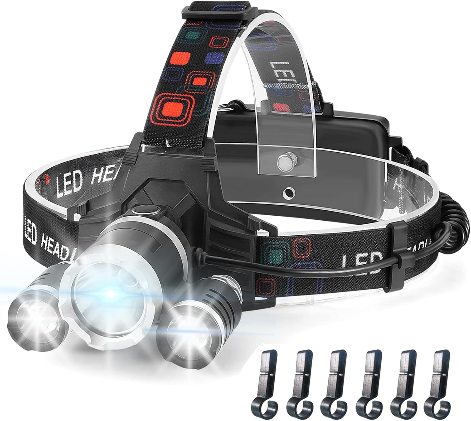 Rechargeable LED Headlamp – High Lumen, Waterproof, Adjustable Brightness Head Light for Camping, Running, Hiking, Work & Outdoor Use