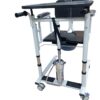 patient lift transfer chair, also known as a patient transfer wheelchair. It is a multi-functional device designed to assist in the transfer of individuals with mobility limitations, such as the elderly or disabled. Features Adjustable Design: The chair often has adjustable height and sometimes width to accommodate different users and transfer scenarios. Multi-functional: It can serve as a patient lift, transport wheelchair, bedside commode chair, and shower chair. Safety Mechanisms: Features include quiet front and rear casters with locking mechanisms, 360-degree movable rollers, and secure buckles or restraints to prevent falls. Durable and Portable: The chair is typically made from durable materials like alloy steel and is designed to be lightweight for easy handling and transport. Split Seat: The seat is often split to allow for easy placement and removal without having to lift the user completely. Uses Patient Transfers: The primary use is to safely and efficiently move individuals between a bed, wheelchair, toilet, shower, or car. Home Care and Medical Facilities: It is ideal for daily use in home care settings, hospitals, and nursing homes. Assisting Daily Living Activities: The chair facilitates activities such as bathing and toileting, promoting independence for the user. Benefits Reduces Strain: The design minimizes the physical strain on both the caregiver and the patient during transfers. Promotes Independence: It allows users to participate in daily activities with greater ease and dignity. Versatility: The multi-functional nature of the chair reduces the need for multiple pieces of equipment. Enhanced Safety: Locking mechanisms and secure restraints help prevent accidents and injuries.