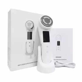 handheld, multi-function beauty device that uses various technologies for skin rejuvenation and anti-aging. Based on similar products identified in search results, its features and specifications typically include: Features Functions: It often combines multiple functions such as microcurrent (EMS), LED light therapy, and vibration massage. Purpose: The device is designed to be used at home for various skincare treatments, including skin lifting, tightening, and rejuvenation. It aims to reduce wrinkles, improve skin elasticity, and promote the absorption of skincare products. Modes: It may have multiple modes to address different skin concerns. Specifications Power Source: The device is typically rechargeable and powered via a USB cable. Type: It is a handheld device designed for use on the face, neck, and body. Material: The body of the device is often made from materials like ABS plastic or metal.