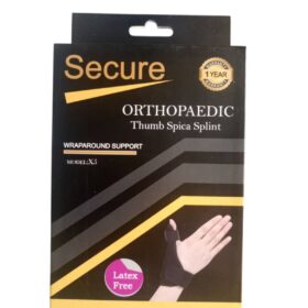 Shop the Secure Orthopaedic Thumb Spica Splint (Model X.5) for reliable wrist and thumb immobilization. Ideal for sprains, fractures, carpal tunnel, and arthritis relief. Features a comfortable wraparound, latex-free design with a 1-year warranty.