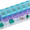 Stay on top of your medication schedule with this 7-compartment round pill organizer. Designed for weekly use, it safely stores pills, vitamins, and supplements in a compact, dustproof case. Easy to carry and ideal for the elderly, travelers, or anyone managing multiple medications.Stay on top of your medication schedule with this 7-compartment round pill organizer. Designed for weekly use, it safely stores pills, vitamins, and supplements in a compact, dustproof case. Easy to carry and ideal for the elderly, travelers, or anyone managing multiple medications.