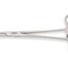 5.5″ Kelly Forceps are robust hemostatic instruments widely used in veterinary and surgical procedures for clamping larger blood vessels and manipulating heavy tissue. Designed with strong jaws and a reliable ratcheted finger ring handle, these forceps provide secure control and consistent pressure. In addition to vessel clamping, they are well suited for soft tissue dissection and a variety of general-purpose surgical tasks. Available in both straight and curved patterns to accommodate different procedural requirements.