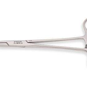 5.5″ Kelly Forceps are robust hemostatic instruments widely used in veterinary and surgical procedures for clamping larger blood vessels and manipulating heavy tissue. Designed with strong jaws and a reliable ratcheted finger ring handle, these forceps provide secure control and consistent pressure. In addition to vessel clamping, they are well suited for soft tissue dissection and a variety of general-purpose surgical tasks. Available in both straight and curved patterns to accommodate different procedural requirements.