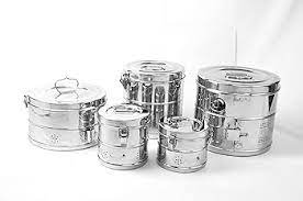 set of 5 sterile drum Set of 5 Stainless Steel Sterilizing Drums – Autoclave Dressing Drums for Medical Instrument Sterilization