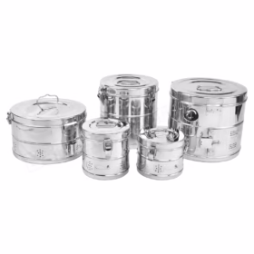 Set of 5 Stainless Steel Sterilizing Drums – Autoclave Dressing Drums for Medical Instrument Sterilization