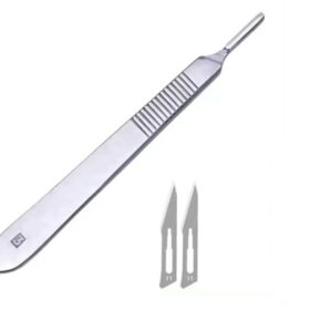 Scalpel Handle No. 3 is a reusable stainless steel surgical instrument designed to securely hold blades #10, #11, #12, and #15, offering precise control for accurate cutting and dissection across multiple surgical specialties.