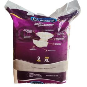 Dr. Brown’s Adult Diapers XL (Extra Large) – High Absorbency Disposable Incontinence Diapers, 9 PCS