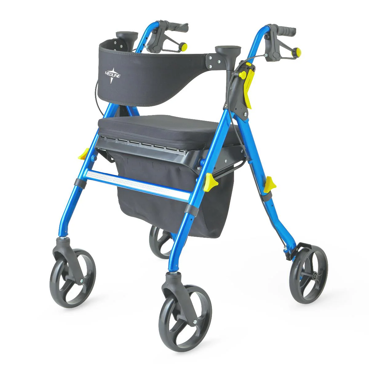 Medline Empower Rollator Walker with Seat – Extra-Wide Memory Foam Seat & Storage Tote Medline Empower Rollator Walker with Seat – Extra-Wide Memory Foam Seat & Storage Tote
