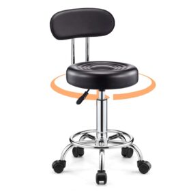 Adjustable Ergonomic Surgeon Stool with Backrest & Foot Ring