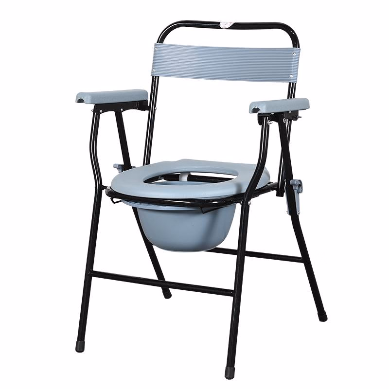 folding commode chair. It is a portable toilet aid designed to assist individuals with mobility issues.