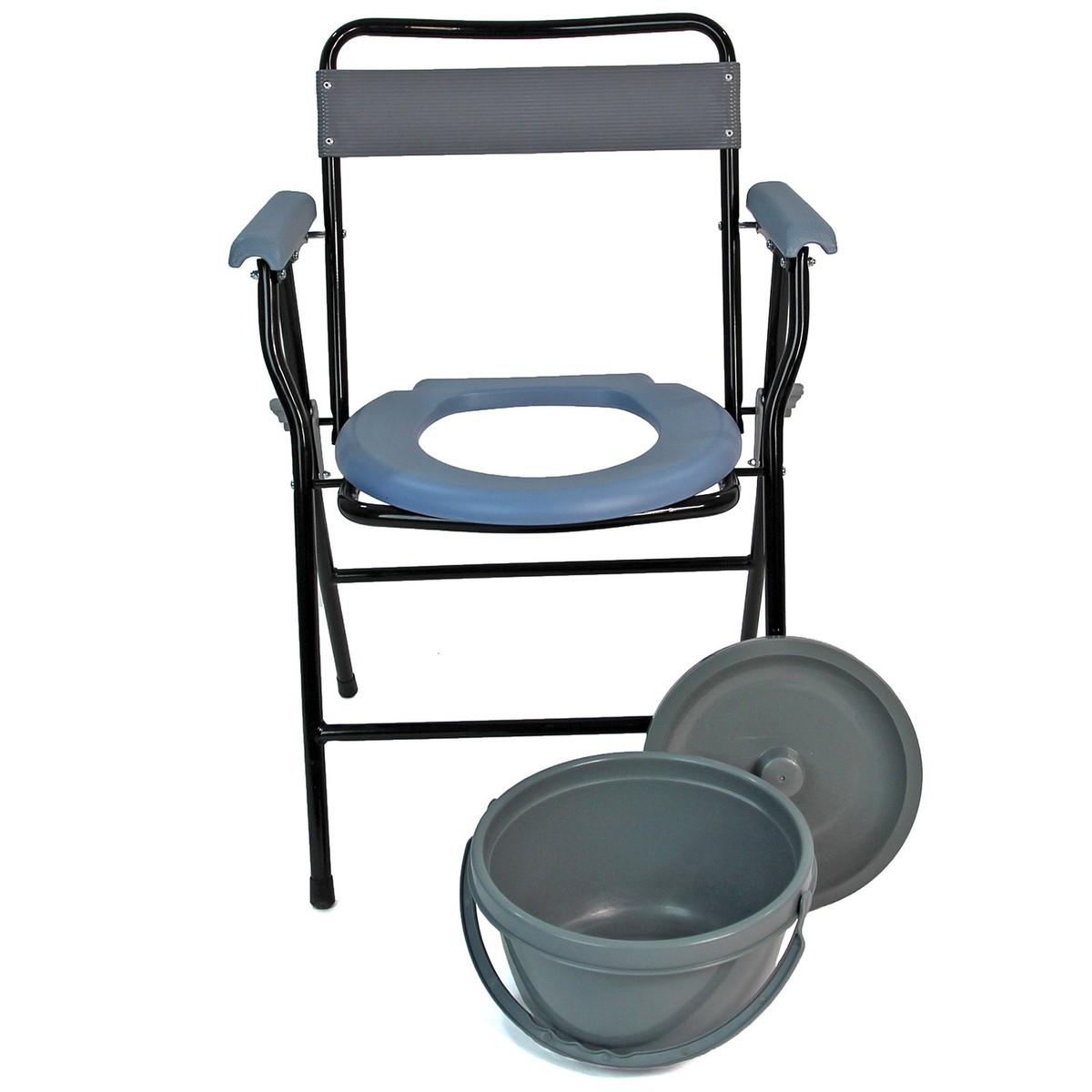 Folding-Bedside-Commode-Seat-Chair-Bathroom-Toilet-Portable-Safety-Potty-Chair3 folding commode chair. It is a portable toilet aid designed to assist individuals with mobility issues.