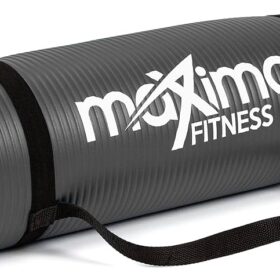 Maximo Fitness High-Density NBR Yoga Mat – Non-Slip Exercise Mat with Carrying Strap (12mm / 15mm)