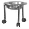 Durable stainless steel medical kick bucket with wheels for hands-free waste disposal in hospitals and operating rooms. Easy to clean, rust-proof, and designed for efficient clinical hygiene management.