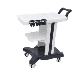 Mobile Ultrasound Trolley Cart – Durable ABS Medical Equipment Cart with Wheels & Probe Holders