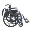 Drive Medical Blue Streak Wheelchair with Flip-Back Arms & Elevating Leg Rests – Foldable Steel Manual Wheelchair