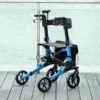 4-Wheel Folding Rollator Walker with Seat & Backrest – Lightweight Adjustable Mobility Aid with Brakes and Storage Bag